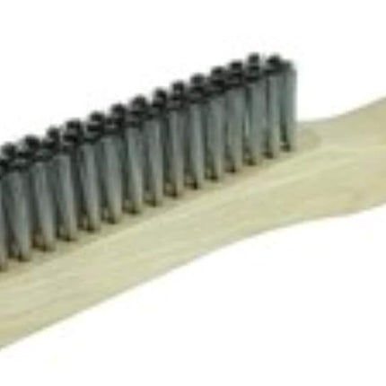 Weiler 44240 Plater's Brush, Stainless Fill, 4 X 18 Rows, Shoe Handle, Made in The USA (Pack of 12)
