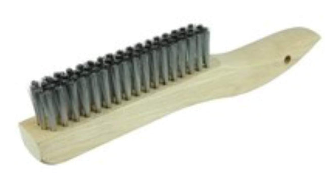 Weiler 44240 Plater's Brush, Stainless Fill, 4 X 18 Rows, Shoe Handle, Made in The USA (Pack of 12)