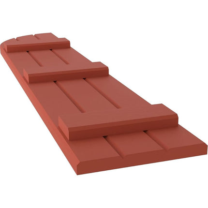 Ekena Millwork ARW401BQ311X35CLH Americraft Three 3 Exterior Real Wood Joined Board-n-Batten Shutters w/Arch Top (Per Pair), 10 1/2"W x 35"H, Colorful Leaves