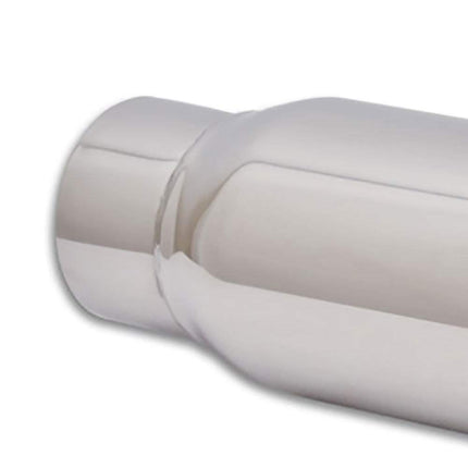 VIBRANT Performance 1794 Bottle Style Resonator 3in Inlet/Outlet x 12in L, 1 Pack, Silver