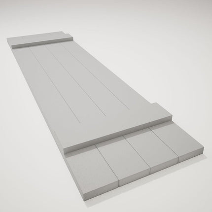 Ekena Millwork 14"W x 28"H Lifetime Vinyl, TailorMade Four Board Joined (2 Batten), Board-n-Batten Shutters, w/Shutter-Loks (Per Pair), Paintable