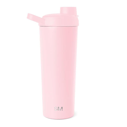 Simple Modern Stainless Steel Shaker Bottle with Ball 24oz | Metal Insulated Cup for Protein Mixes, Shakes and Pre Workout | Rally Collection | Blush