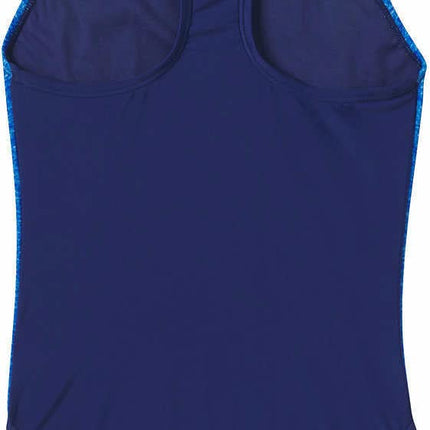 Speedo Girls Racerback Sport Splice One Piece Swimsuit (as1, Alpha, l, Regular, Dark Blue/Neon Green)