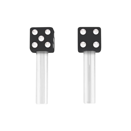 United Pacific 70042 High Impact Plastic Construction Dice Door Lock Knobs for Classic & Vintage Cars/Trucks, 10-32 Thread - Black/White (Pack of 2)