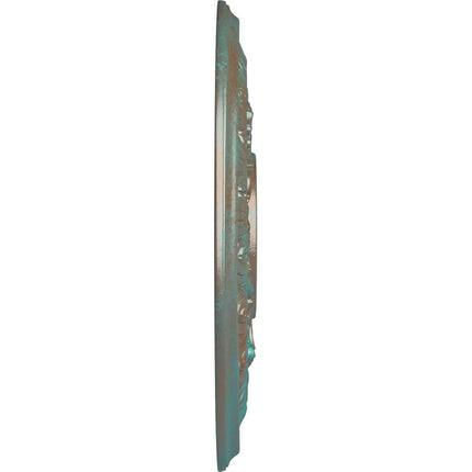 15 3/8"OD x 4 1/4"ID x 1 1/2"P Baltimore Ceiling Medallion (Fits Canopies up to 5 1/2"), Hand-Painted Copper Green Patina