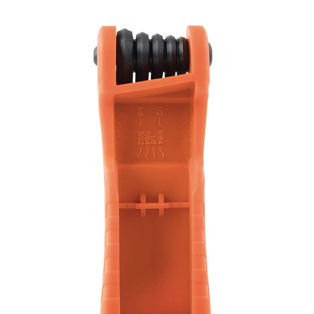 KLEIN TOOLS 70540M Compact Folding Hex Key Set, 8-Key Metric Sizes 1.5mm to 8mm, Industrial Strength Heat Treated Alloy Steel