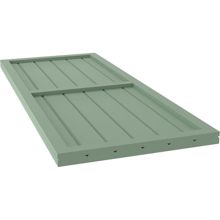 Ekena Millwork ARW101BF621X33TGH Americraft Six Exterior Real Wood Two Equal Panel Framed Board-n-Batten Shutters (Per Pair), 21"W x 33"H, Track Green