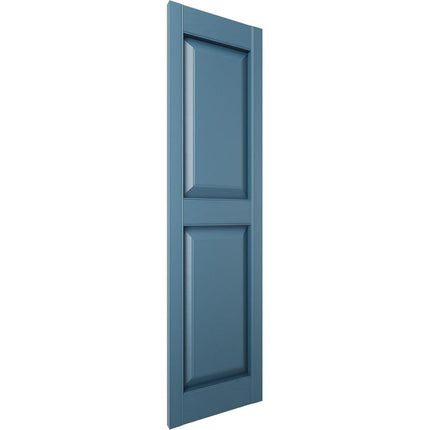 12"W x 47"H Lifetime Vinyl, Standard Two Equal Panels, Raised Panel Shutters, w/Installation Shutter-Lok's & Matching Screws (Per Pair), Classic Blue