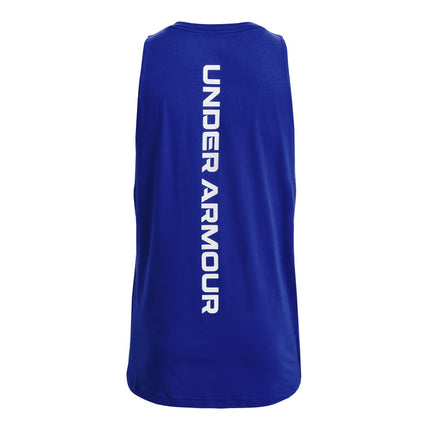 Under Armour Mens Baseline Tank Top Royal Blue/White XS