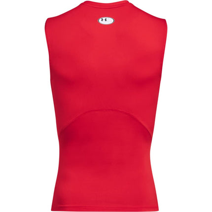 Under Armour Men's HeatGear Compression Sleeveless T-Shirt, Red (600)/White, XXL