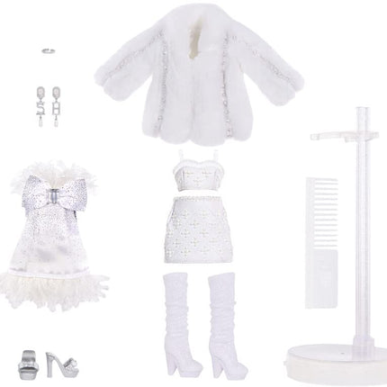 Rainbow High Shadow High Series - Natasha ZIMA - Greyscale Fashion Doll with Wavy White Hair, Two Designer Outfits, & Accessories - Collectable - for Kids Ages 6+