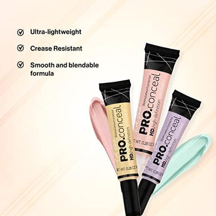 L.A Girl HD Pro Conceal Highlighter Gel Natural Finish, White, 8g
