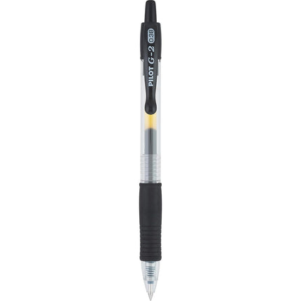 Bolígrafos de tinta de gel retráctiles Pilot G2, punta ultra fina, negros, caja de 12 -31277