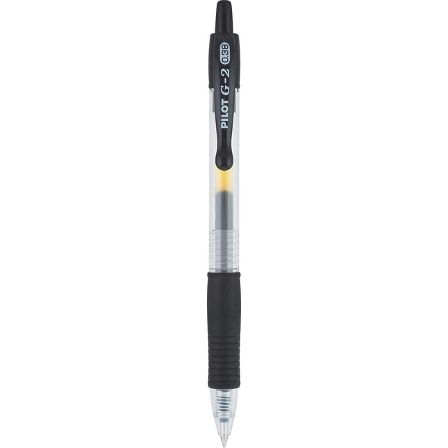Pilot G2 Retractable Premium Gel Ink Roller Ball Pens, Ultra Fine Point, Black, Box of 12 -31277