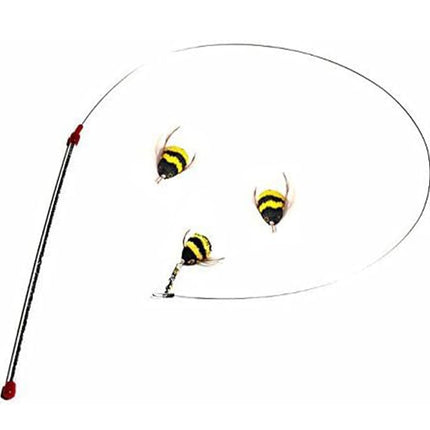 Go Cat Da Bee Teaser Wand And TWO Extra Bee Attachments From The Maker Of Da Bird and Cat Catcher - Value Pack
