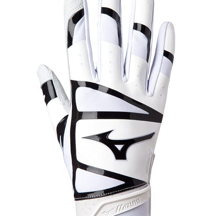 Mizuno F-257 Women's Softball Batting Glove, White-Black, Large