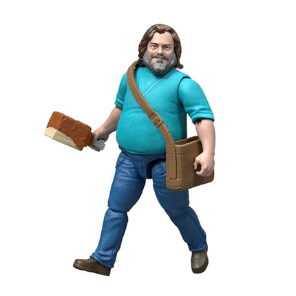 Mattel Minecraft Action Figure & Accessories Set, 4-inch Steve Posable Character Collectible Inspired by A Minecraft Movie, JFR57
