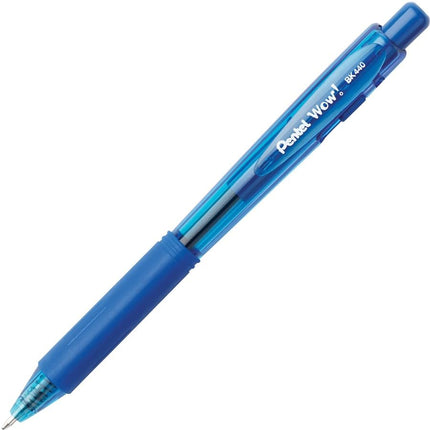 Pentel BK440 Retractable Ballpoint Pen and Ergonomic Triangular Grip Zone Pack of 12 Blue