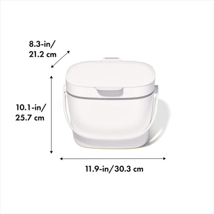 OXO Good Grips Easy-Clean Compost Bin, White, 6.6 L