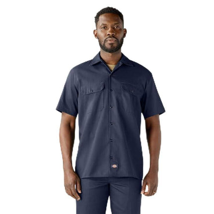 Camisa de trabajo de manga corta Dickies para hombre, azul marino, pequeña
