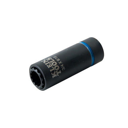 Klein Tools 66001 2-in-1 Impact Socket, Socket Wrench Sizes 3/4-Inch and 9/16-Inch Hex, 12-Point Deep Socket with 1/2-Inch Drive