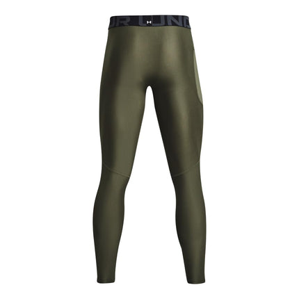 Under Armour Men's Standard HeatGear Leggings, (305) Team Kelly Green / / White, Small