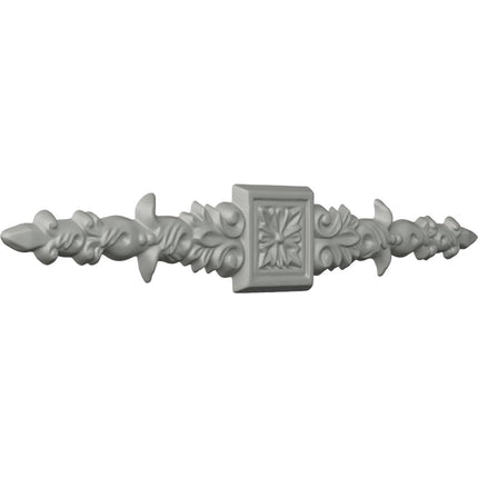 Ekena ONL10X01X01FL 10 W x 1 5/8" H x 1/4" P Floral Center Spread Onlay, Primed