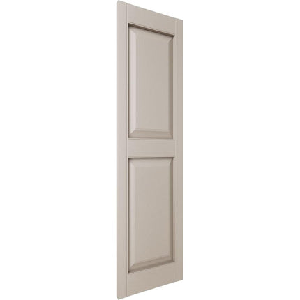 Ekena Millwork Lifetime Vinyl LP2S14X03100CL Standard Two Equal Panel Vinyls, Raised Panel Vinyl Shutters, w/Installation Shutter-Lok's & Matching Screws (Per Pair), 14 3/4"W x 31"H, Clay