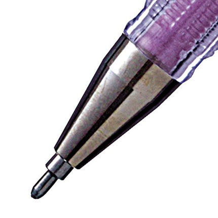 Pentel Arts Slicci Metallic 0.8 mm Needle Tip Gel Pen, Metallic Violet Ink, Box of 12 (BG208-MV)