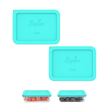 Sophico 3 Cup Rectangle Silicone Storage Cover Lid