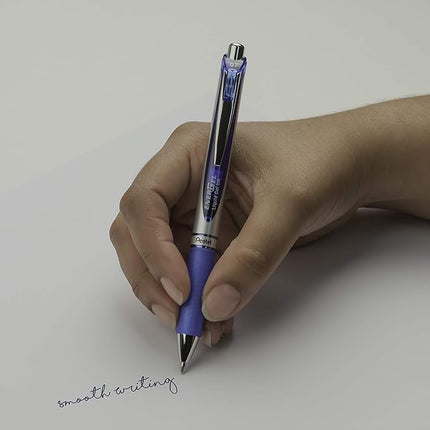 Pentel RTX Energel Liquid Gel Ink Pens 0.7 mm - Pack of 10 Blue Pens - Metal Tip Energel 0.7 mm Medium Point Pens