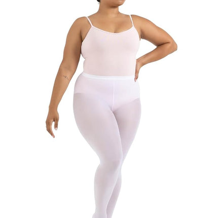 Capezio Women's Opaque Tights, White, XXL Plus
