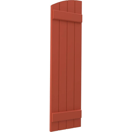 Ekena Millwork ARW101BE414X49CLH Americraft Four 2 Exterior Real Wood Joined Board-n-Batten Shutters w/Elliptical Top (Per Pair), 14"W x 49"H, Colorful Leaves