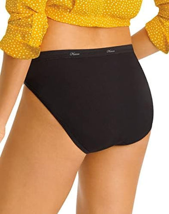 hanes Women's n's Cotton Hi-Cut Underwear, 10-Pack, Assorted-10 Pack, 10