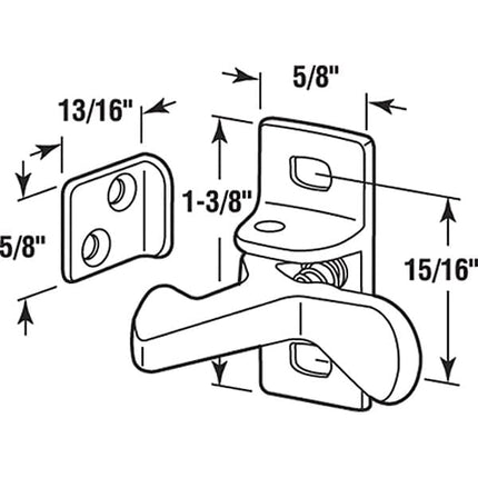 Prime-Line Products U 10881 Cabinet Door Elbow Catch, Brass Plated