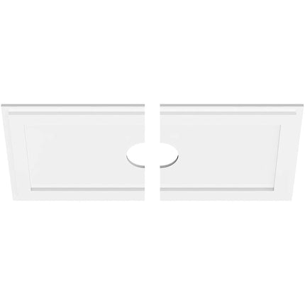 30"W x 15"H x 4"ID x 10 1/2"C x 1"P Rectangle Architectural Grade PVC Contemporary Ceiling Medallion, Two Piece