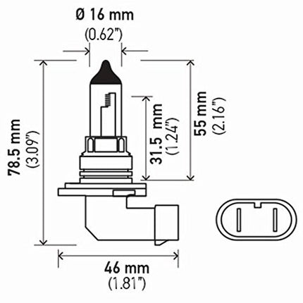 HELLA 9006P50 +50 Performance Bulb, 12V, 55W
