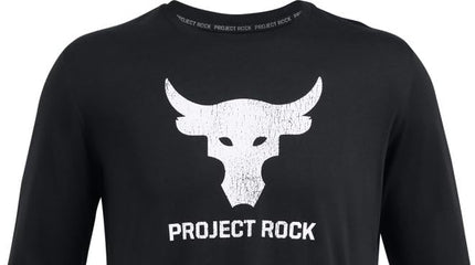 Under Armour Men's Project Rock Brahma Bull Long Sleeve, (003) Black / White / White, Medium