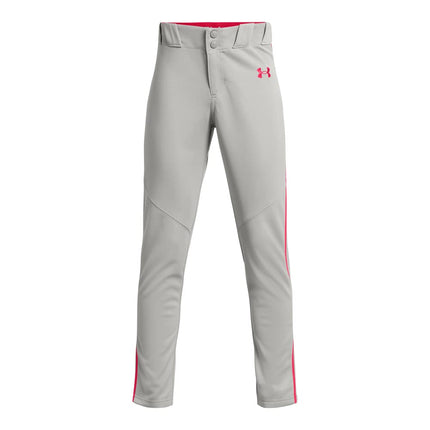 Under Armour Boys' Utility Pant Pipe, (083) Baseball Gray/Red/Red, Youth Medium