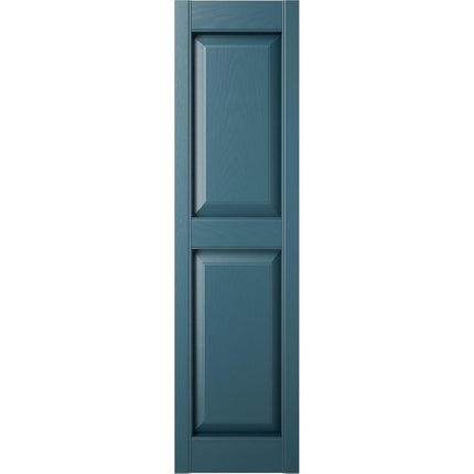 Ekena Millwork Lifetime Vinyl LP2S12X03100MB Standard Two Equal Panel Vinyls, Raised Panel Vinyl Shutters, w/Installation Shutter-Lok's & Matching Screws (Per Pair), 12"W x 31"H, Midnight Blue