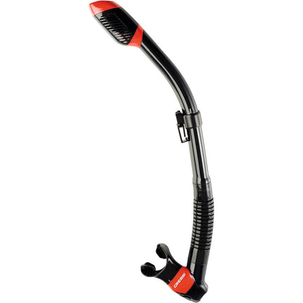 CRESSI Dry Snorkel - Unisex Premium Dry Snorkel for Diving/Apnea/Snorkeling, Black/Red, One Size