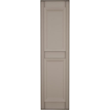 Contraventanas estándar de vinilo con panel en relieve Mid America Williamsburg - 1 par de 14,75 x 39 008 arcilla