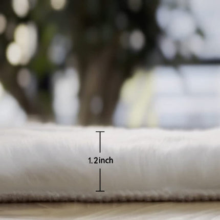 ORINOVA White Washable Furry Area Rug Runner Faux Bunny Fuzzy Fur Rugs for Bedroom Living Room 60x180cm Rug Runners for Hallways Room Decor