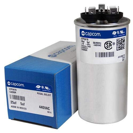 GE Genteq Round Capacitor 25 5 uf MFD 440 Volt Z97