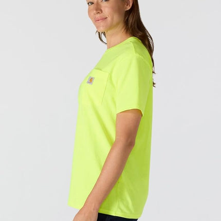 Carhartt Women’s Loose Fit Heavyweight Short-Sleeve Pocket T-Shirt, Brite Lime, S