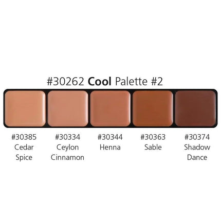 Graftobian Warm #2 | Ultra HD Foundation Palette - Glamour Crème | 30252 | High Definition Crème Makeup Foundation Palette | 5 Well | Cruelty Free