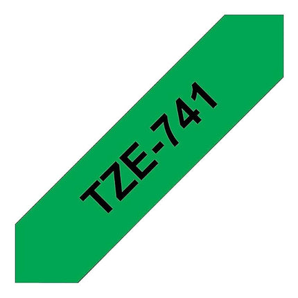 Brother Laminated Tape Black on Green, 18 mm (TZe741)