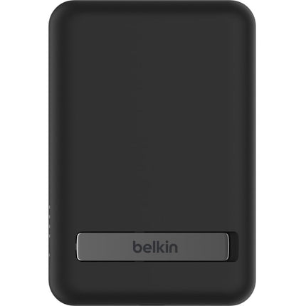 Belkin 5000mAh Magnetic Wireless Power Bank, Portable Charger Compatible with MagSafe, Battery Pack with 7.5W Output, 10W Input and Kickstand, Compatible with iPhone 16, 15, 14, 13, 12 Series - Black