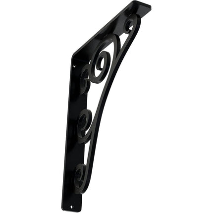 Ekena BKTM01X07X10STN Tristan Wrought Iron Bracket, Steel, 1 1/2" W x 7 1/2" D x 10" H (Single Center Brace)