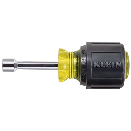 Klein Tools 610-1/4M 1/4-Inch Magnetic Nut Driver, Made in USA, 1-1/2-Inch Hollow Shaft and Cushion Grip Handle